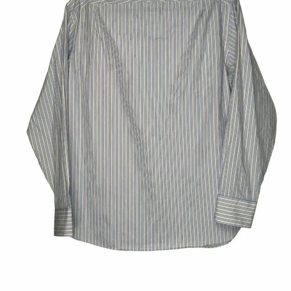 J.Crew Button Up Shirt Men's Sz S (14-14.5) Long Sleeve 2Ply Striped Blue Yellow - Picture 10 of 16